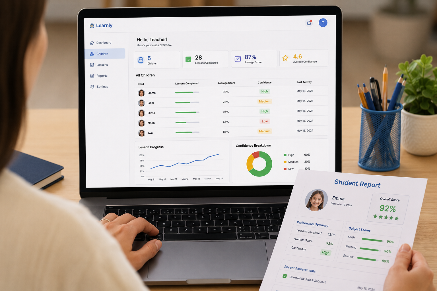 Tracking learning progress